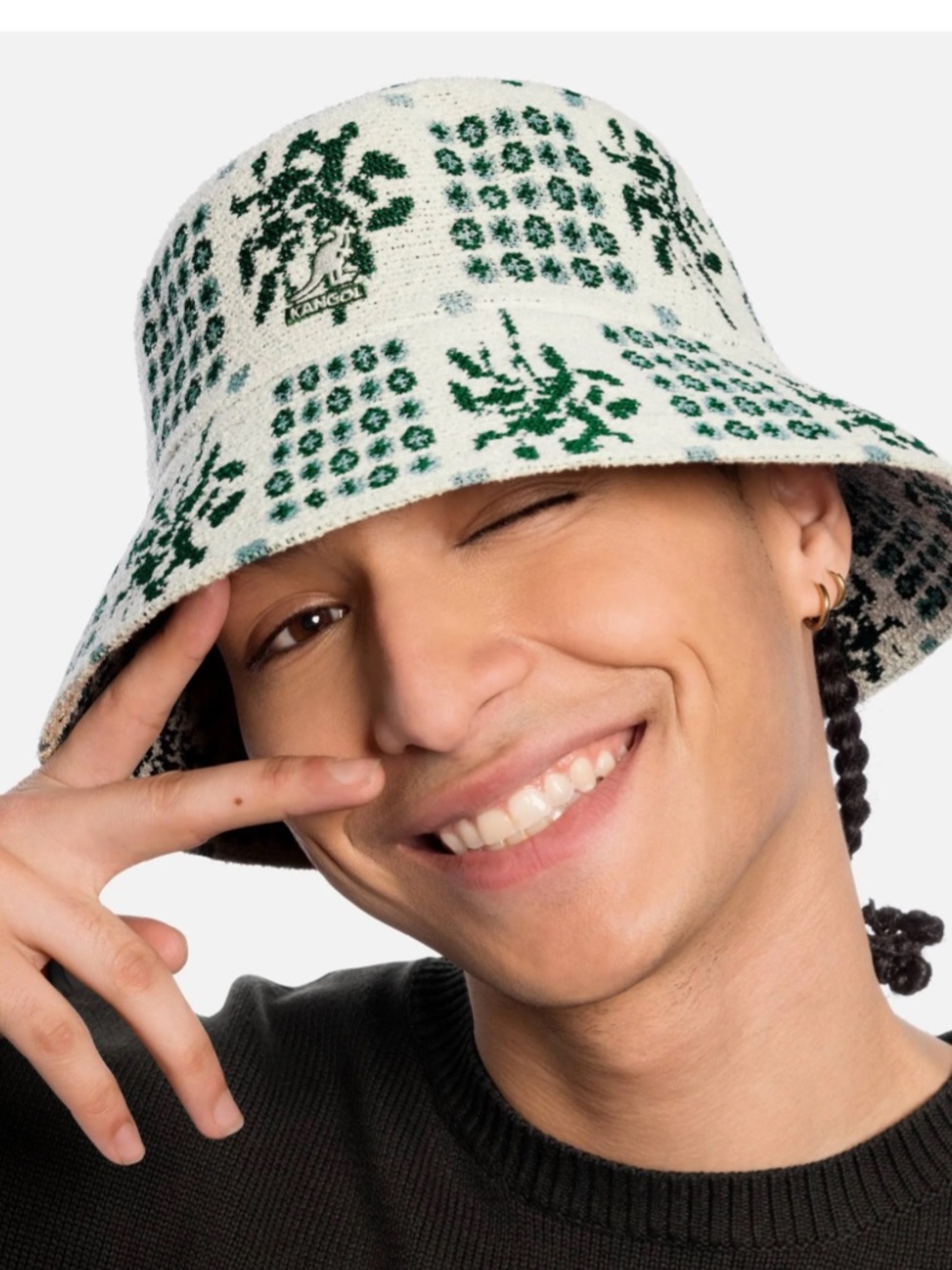 Kangol Green Retro Quaint Audrey Bucket Hat Size Medium NWT Unisex